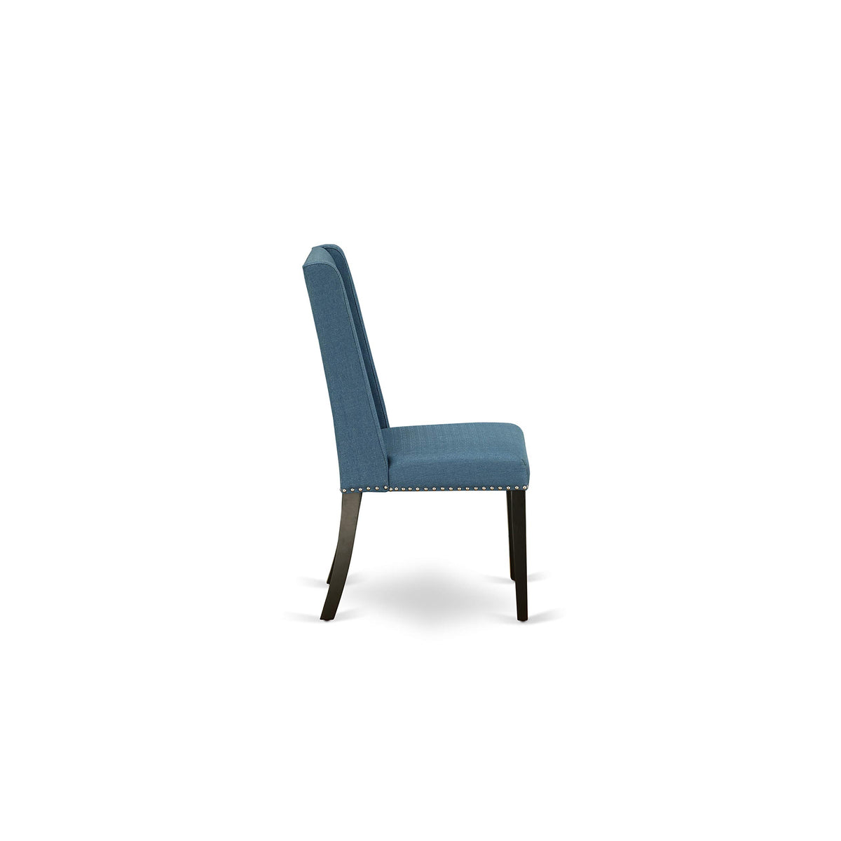 3 Piece Dining Table Set with 2 Blue Linen Fabric Chairs Q60237