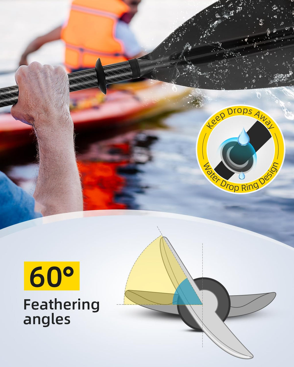Adjustable Carbon Fiber Kayak Paddle B34904