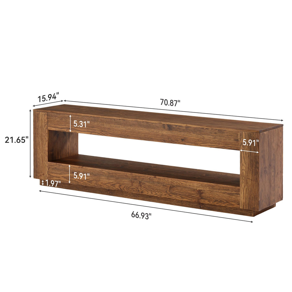 70.86-in Solid Wood 2-Tier TV Stand D192