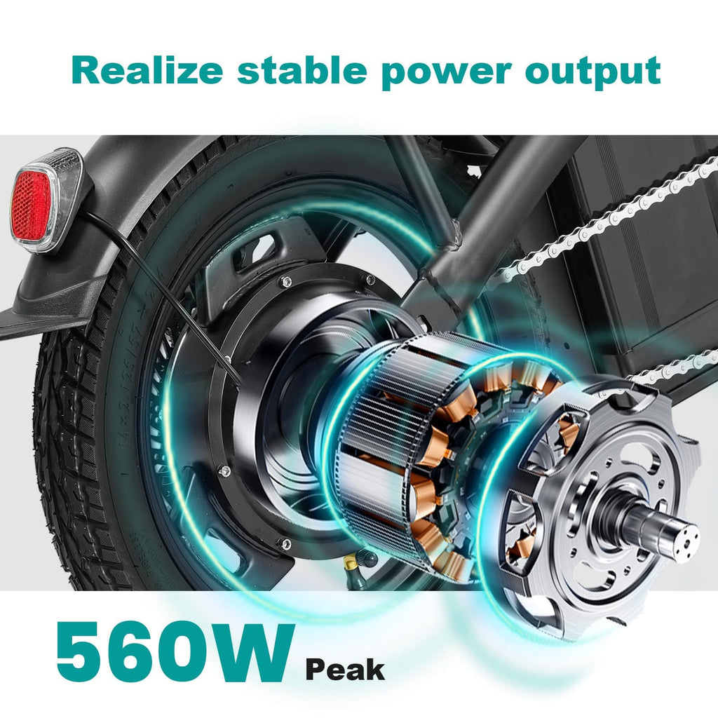 Electric Bike 1200W Peak Motor 20-28MPH 32 Miles Range Removable Battery Q219080