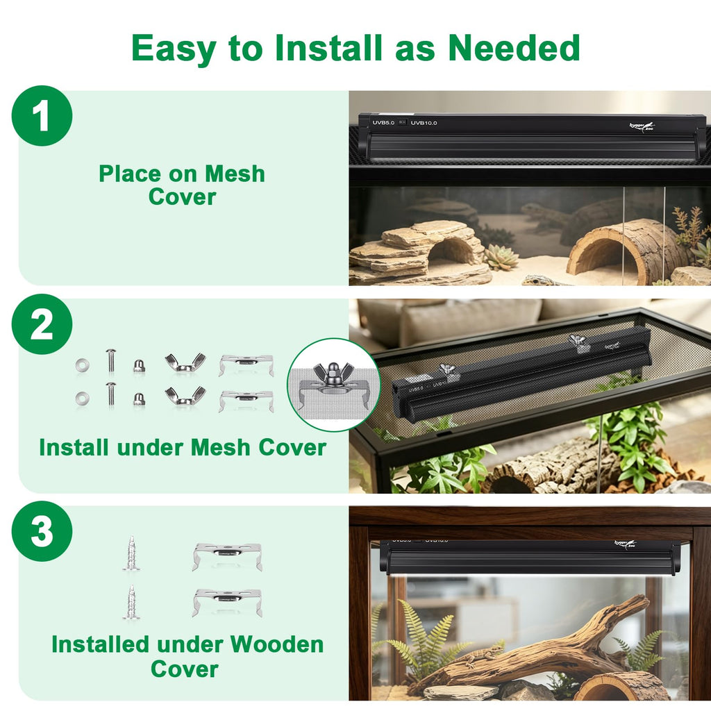 12Inch T5 UVB Reptile Light Fixture Combo Kit with Cycle Timer O572