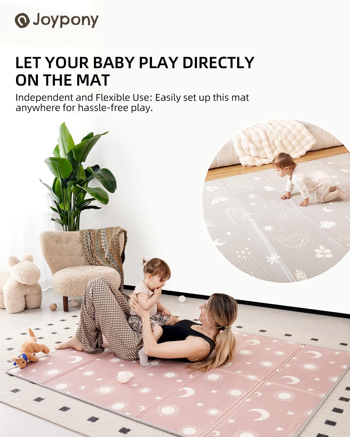 Baby Playpen with Mat 50x50 in Beige S64858
