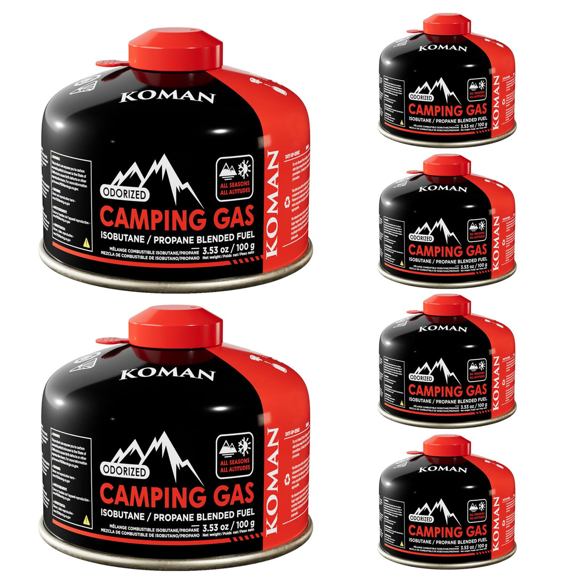 230 Gram Isobutane Butane Propane Camping Fuel Canister Pack of 6 V239038