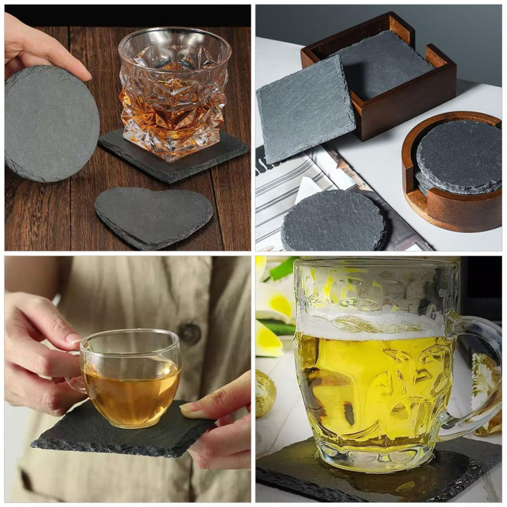 Natural Stone Coasters 12pcs with Non Slip Bottom M496150