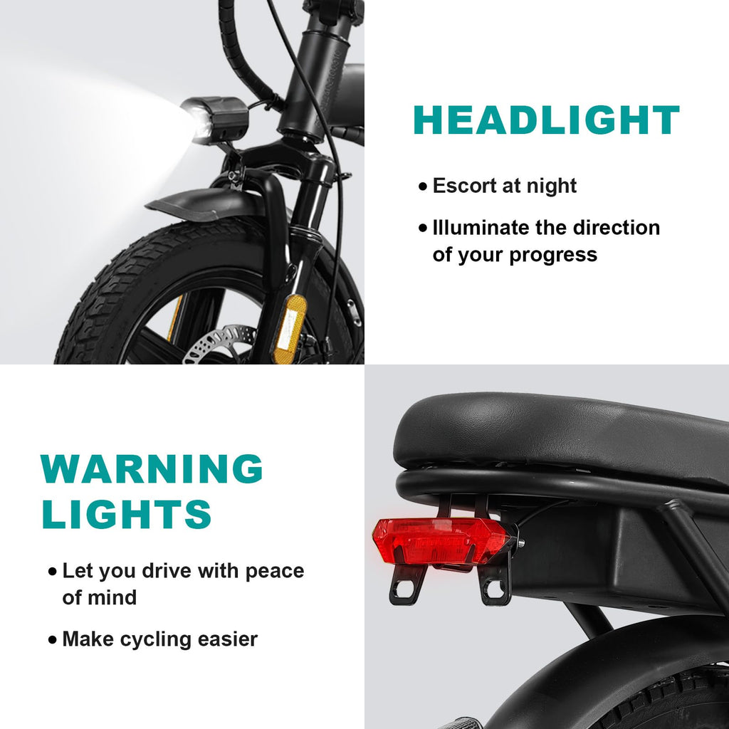 Electric Bike 1200W Peak Motor 20-28MPH 32 Miles Range Removable Battery Q219080
