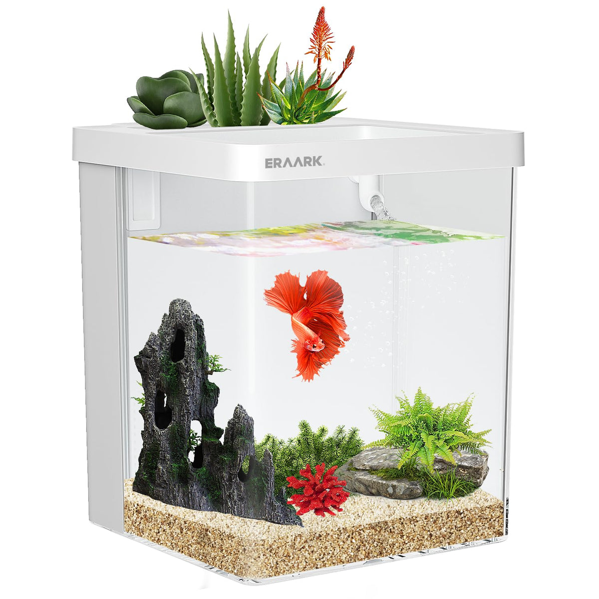 Smart Betta Fish Tank 1.5 Gallon Aquarium with Filter LED Light A308