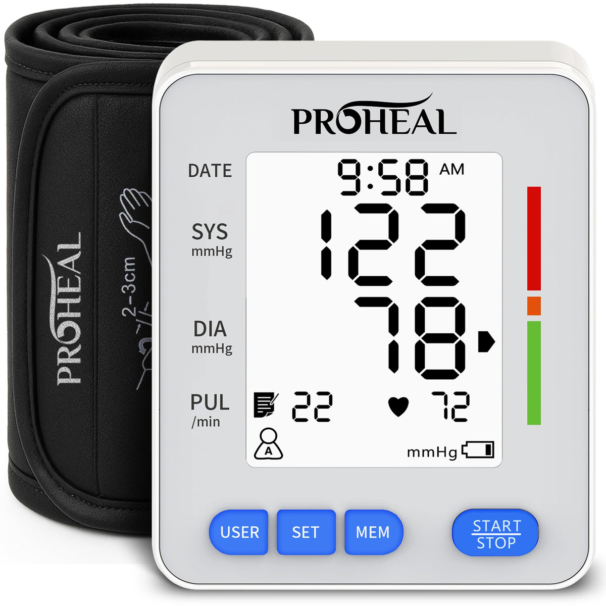 Talking Blood Pressure Monitor with Upper Arm Cuff, Backlit Display, Carry Bag T291285