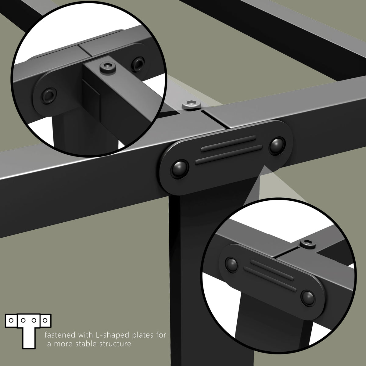Queen Size Metal Bed Frame with Storage Space B65343