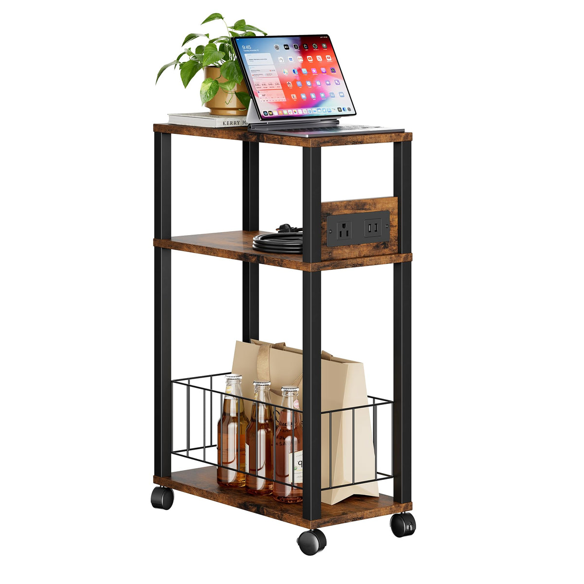 Rolling Side Table with Wheels C2557