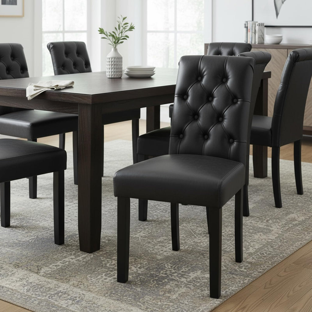 Black PU Leather Dining Chairs Set of 4 R30667