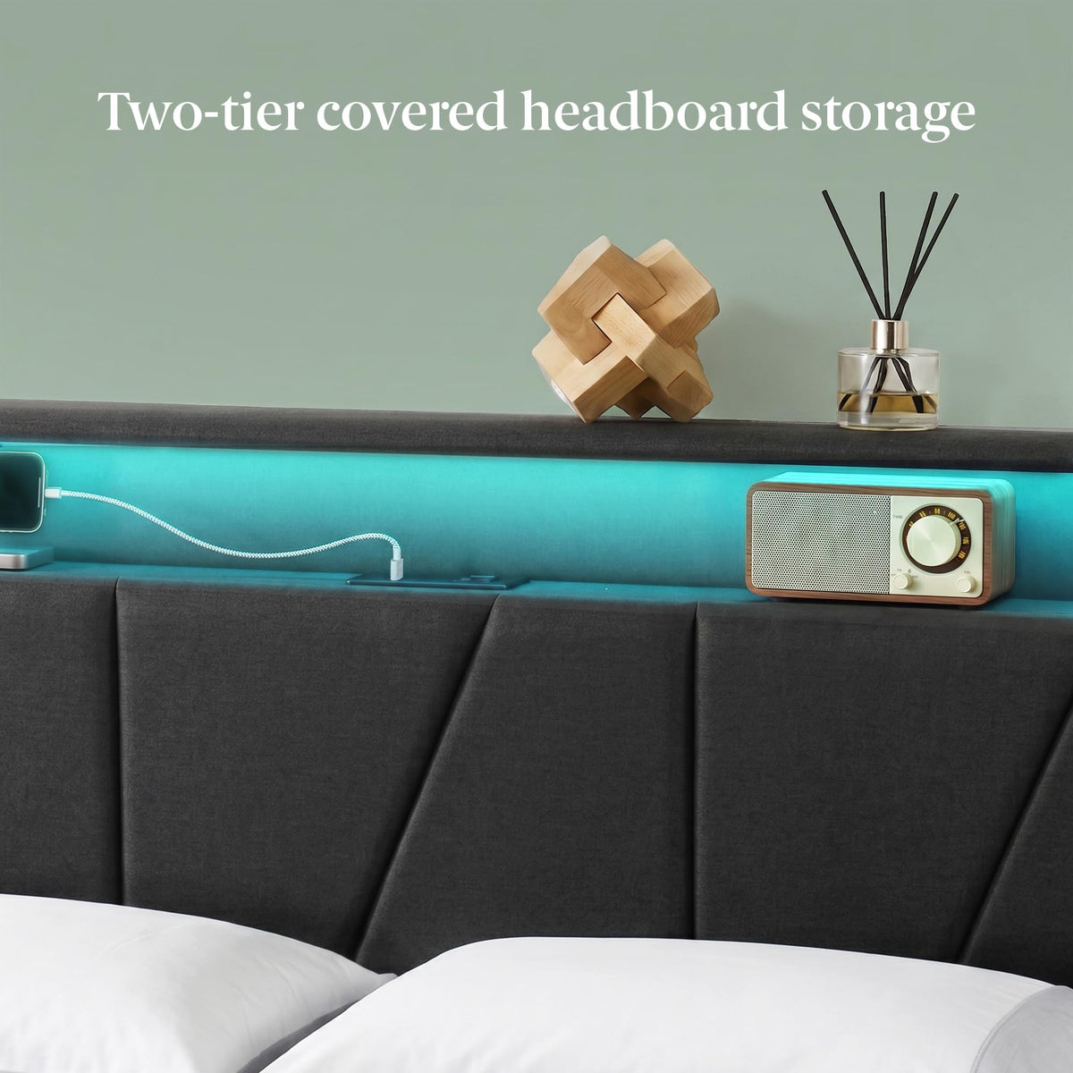 Upholstered Platform Bed Frame Full U7857
