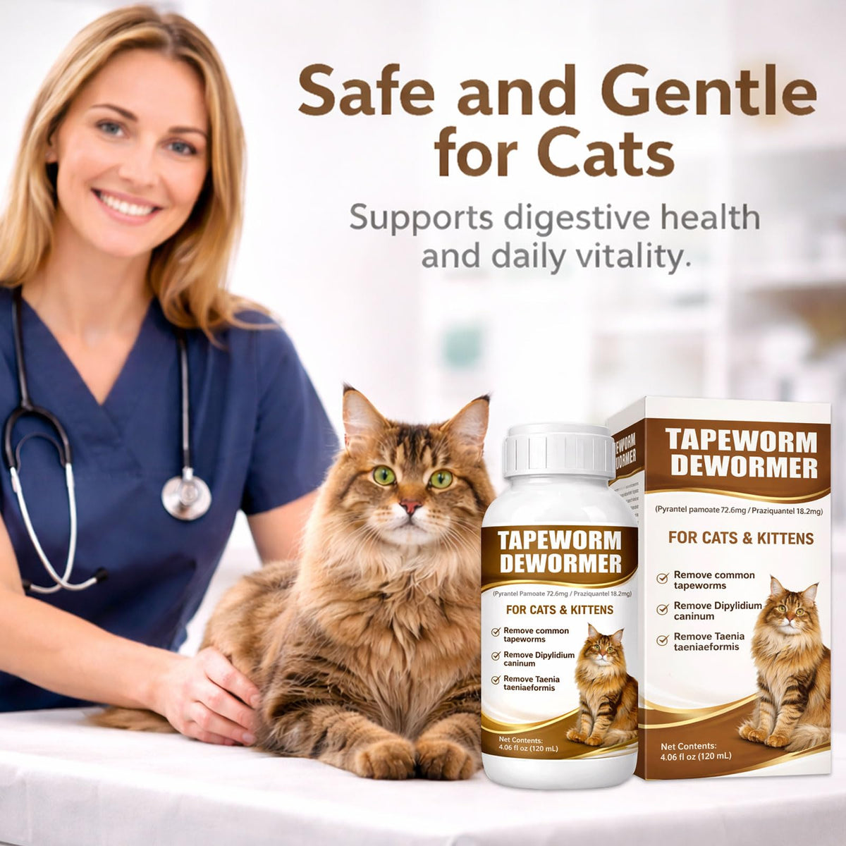 Cat Dewormer Liquid Broad Spectrum Treatment 120ml E899923
