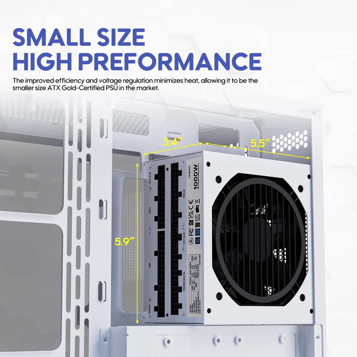 1000W White Power Supply M8018