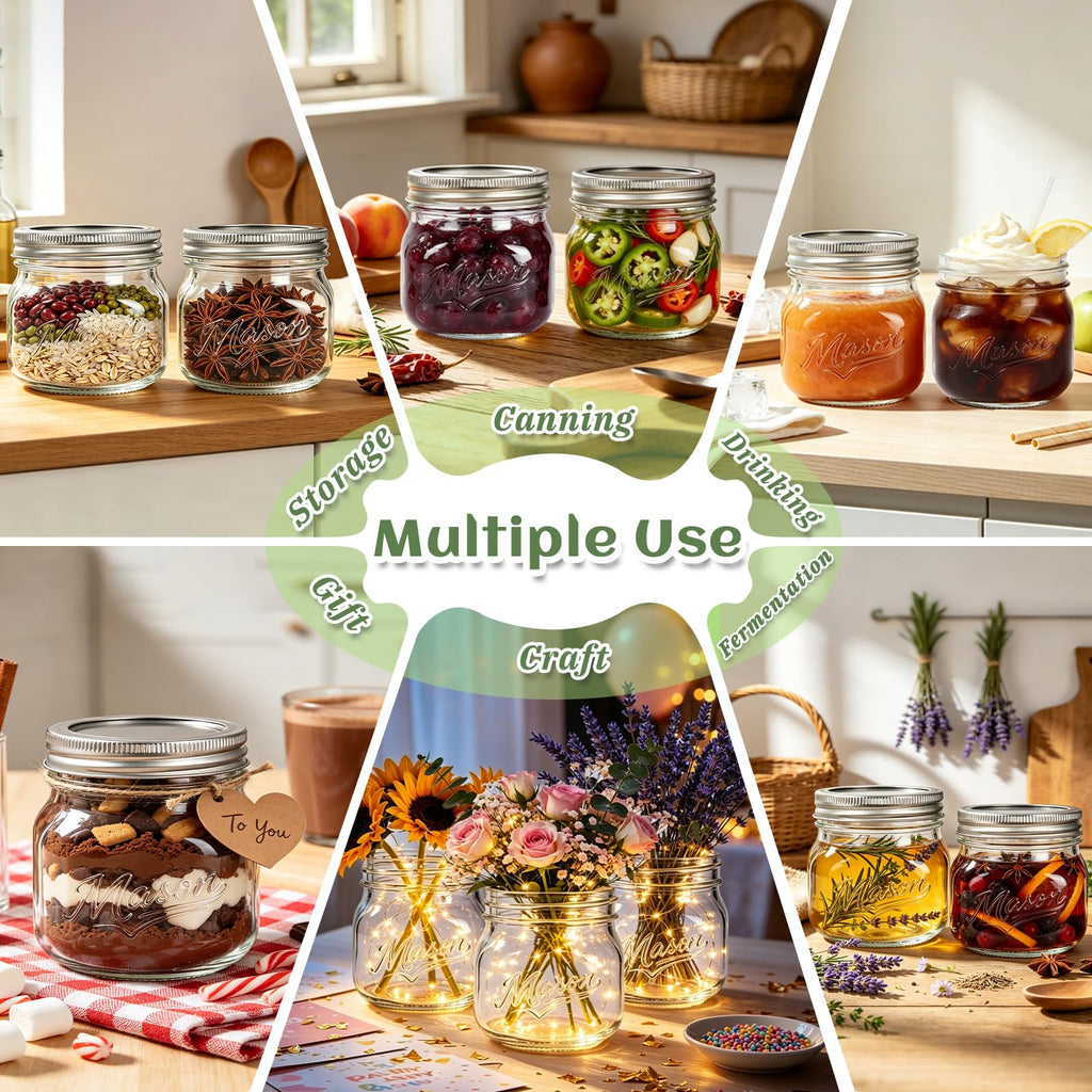 16 oz 12 Pack Wide Mouth Mason Jars with Lids V92649
