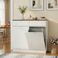 White Double Tilt Out Trash Can Cabinet C64819