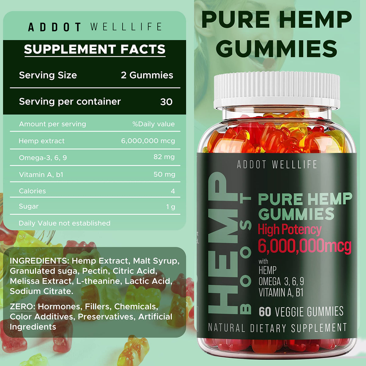 Hemp Gummies 60 Gummies R213
