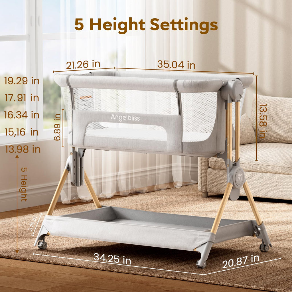 Baby Bassinet, 3-in-1 Bedside Sleeper, Foldable Crib G295251
