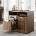 Black 3 Drawer Wood File Cabinet with Charging Station H220