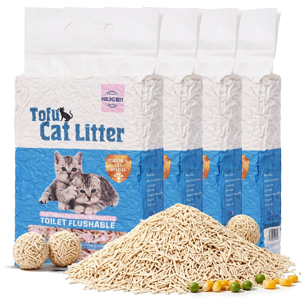 Tofu Cat Litter, Fast Clumping, 22.4 lb V634