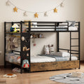 Twin Over Twin Metal Bunk Bed with Storage B732986