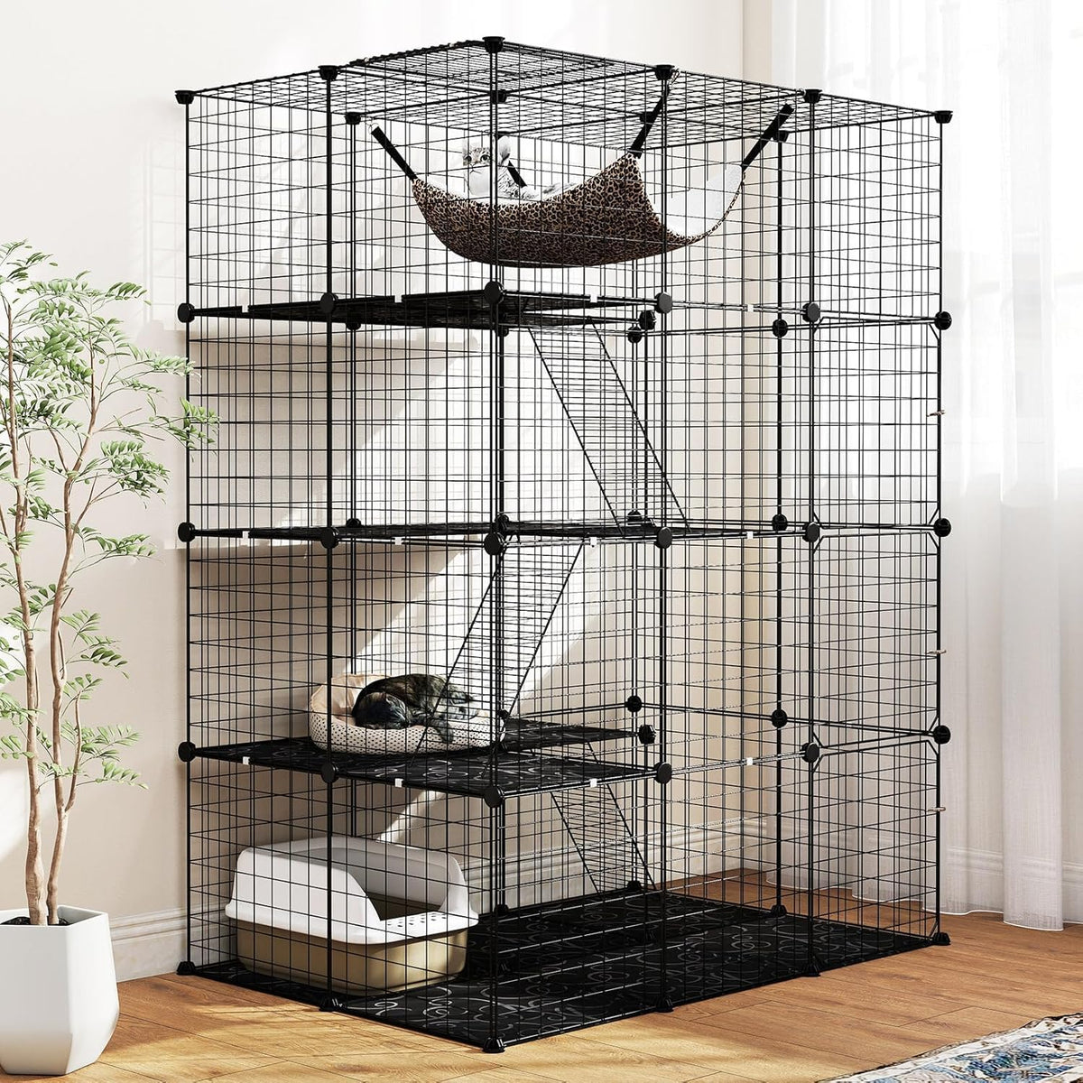 Large 4-Tier Metal Wire Cat Cage I8086