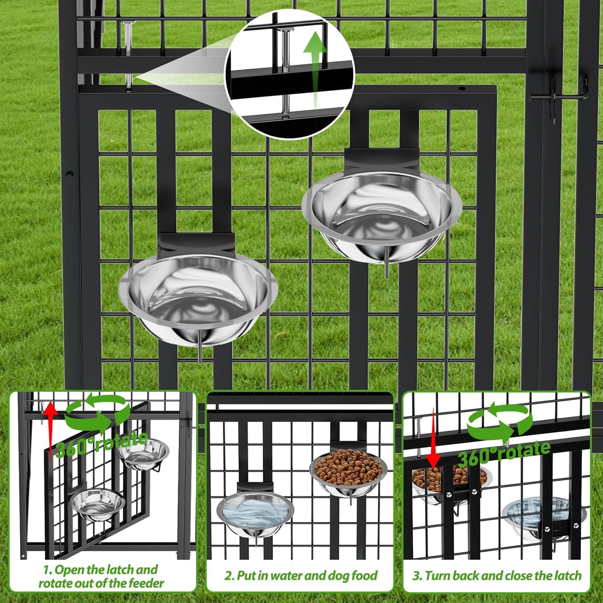 4 x 4 x 4.25 FT Outdoor Dog Kennel with Roof C409