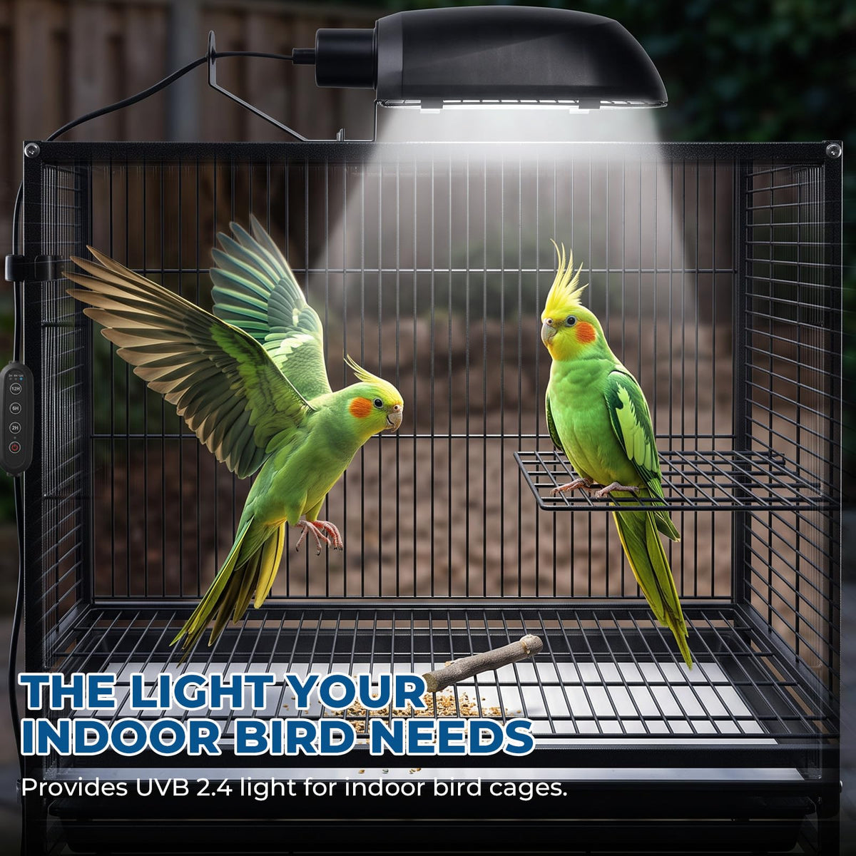 2.4% UVB Bird Cage Light Fixture Combo Kit with Adjustable Timer H97456
