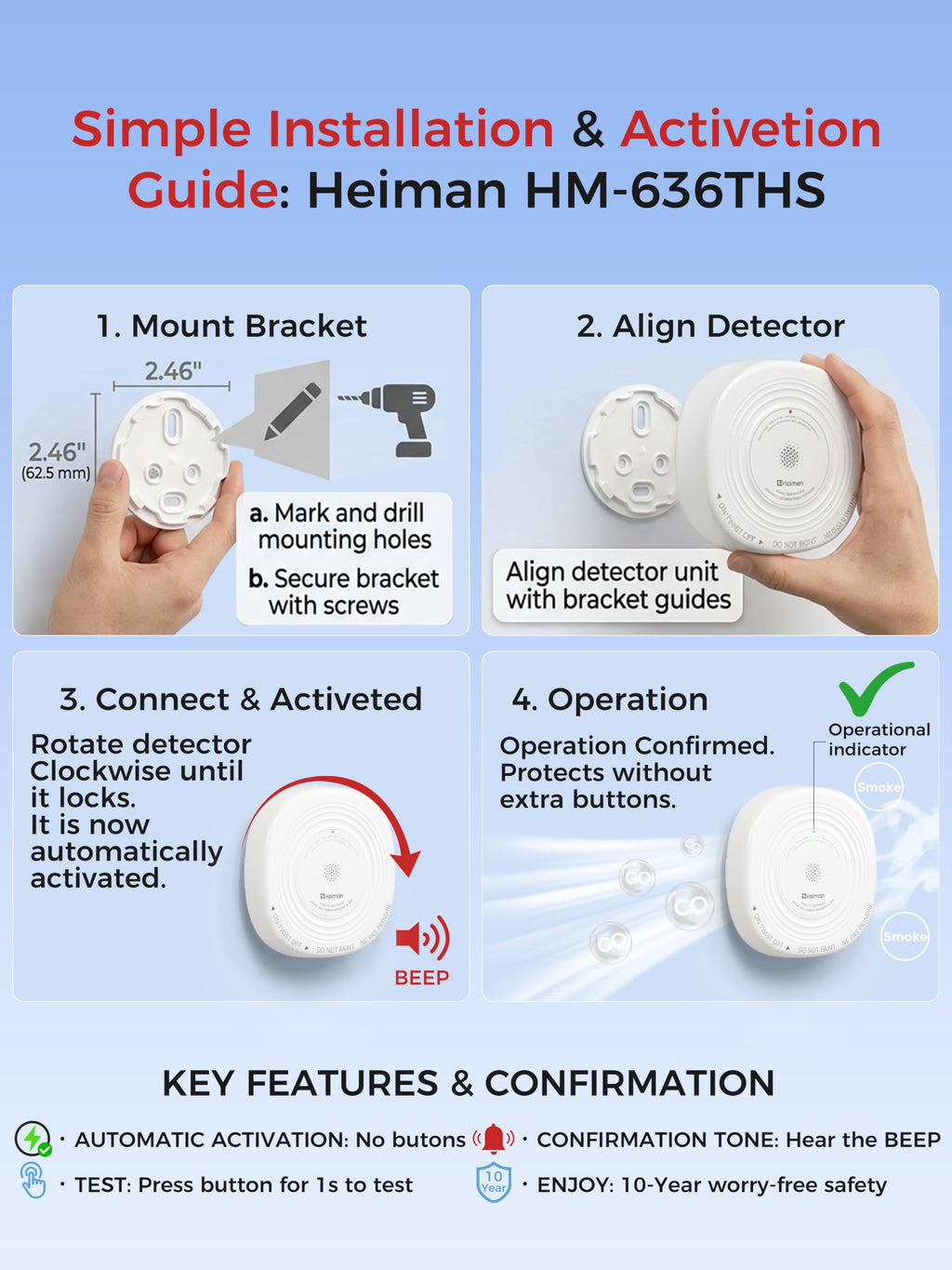 Smoke and Carbon Monoxide Detector 3-Pack H2921