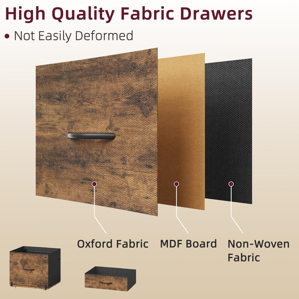 File Cabinet with 2 Fabric Drawers and Printer Stand I288