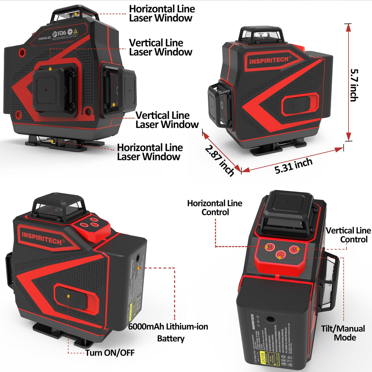 360 Self Leveling Green Beam Cross Line Laser Level L58440