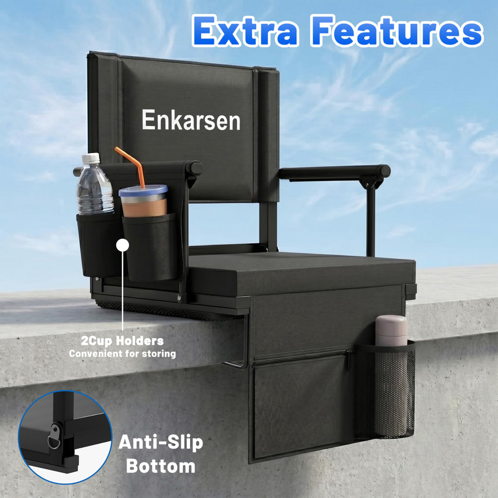 Portable Stadium Seat with Armrests & Cup Holder G9514