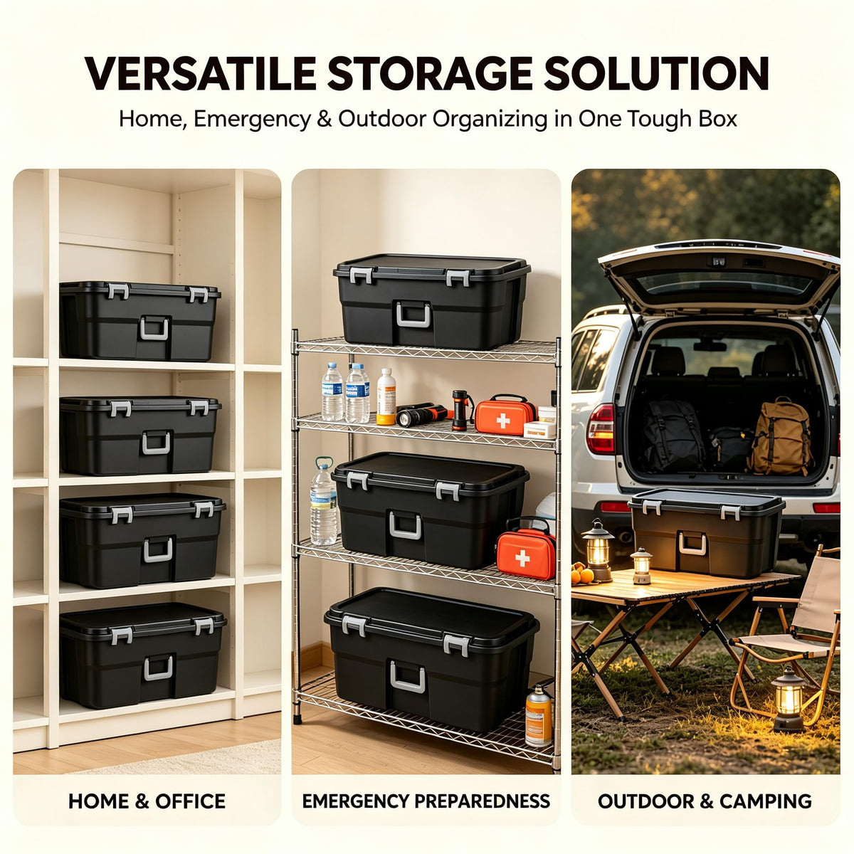 Storage Chest 22 Gal Heavy Duty Lockable Trunk with Wheels F646349
