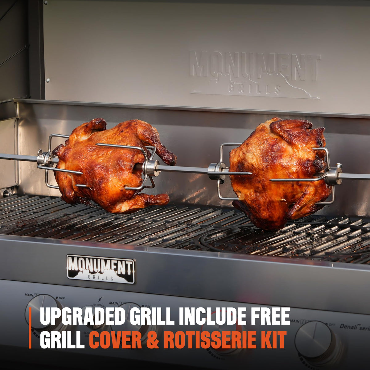6+1 Burner Propane Gas Grill with Cover and Rotisserie Kit O981464