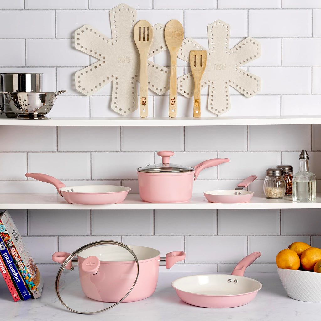 12 Piece Pink Nonstick Ceramic Cookware Set R964053