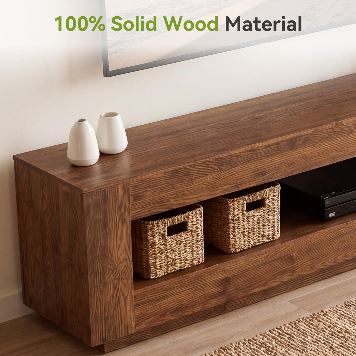 70.86-in Solid Wood 2-Tier TV Stand D192
