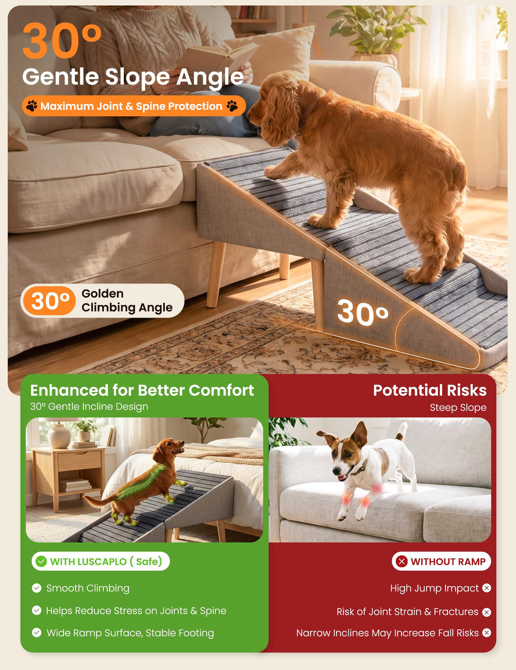 Dog Ramp and Pet Stairs 19" H G759602
