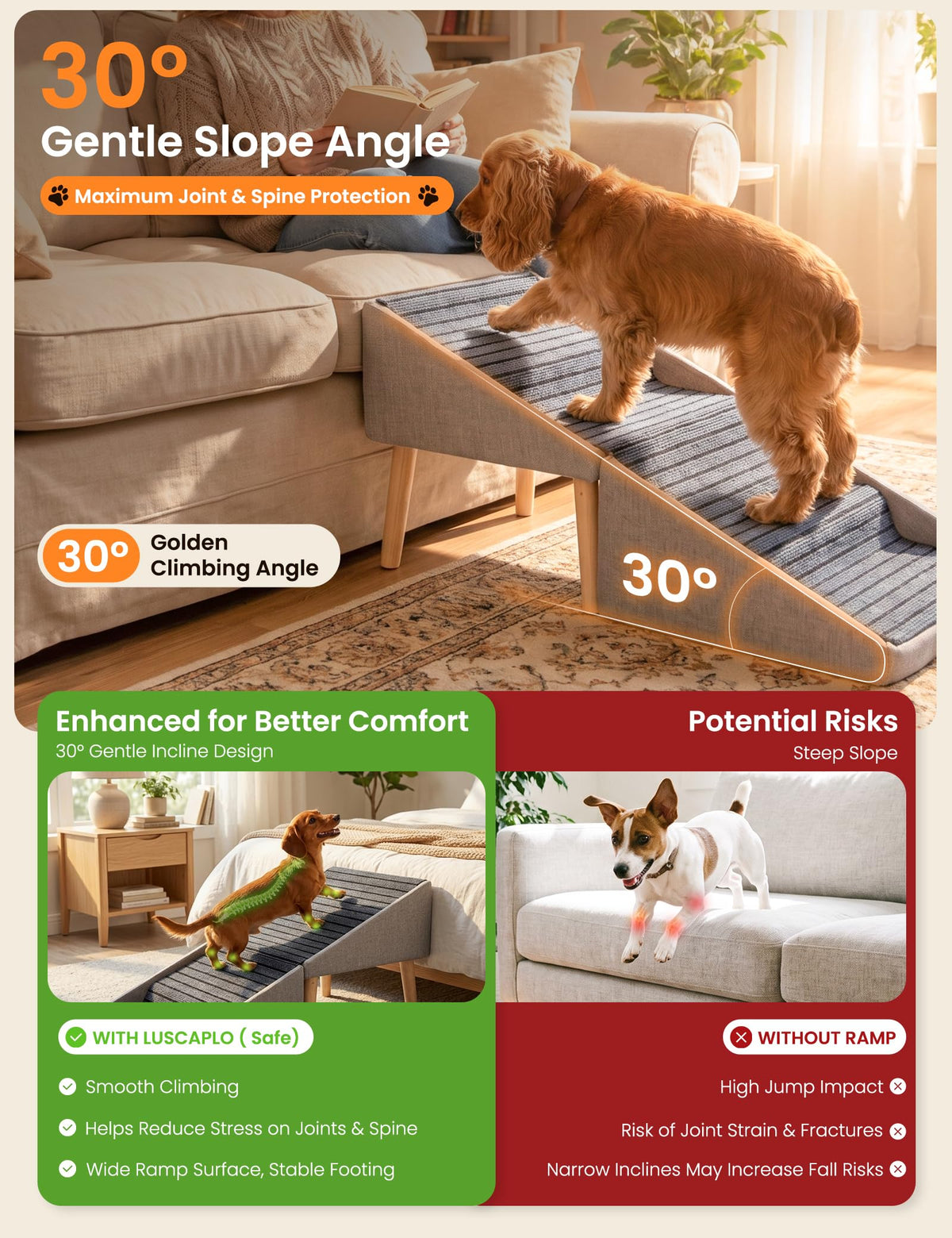 Dog Ramp and Pet Stairs 19" H G759602