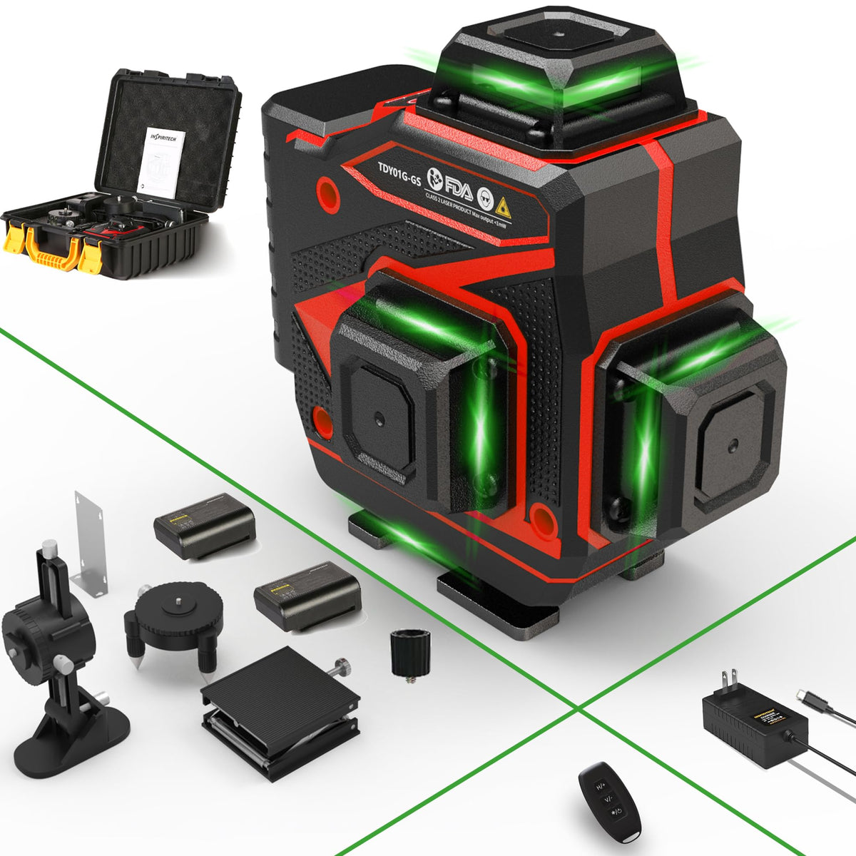 360 Self Leveling Green Beam Cross Line Laser Level L58440