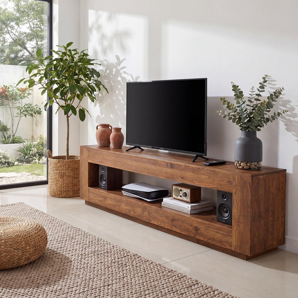 70.86-in Solid Wood 2-Tier TV Stand D192