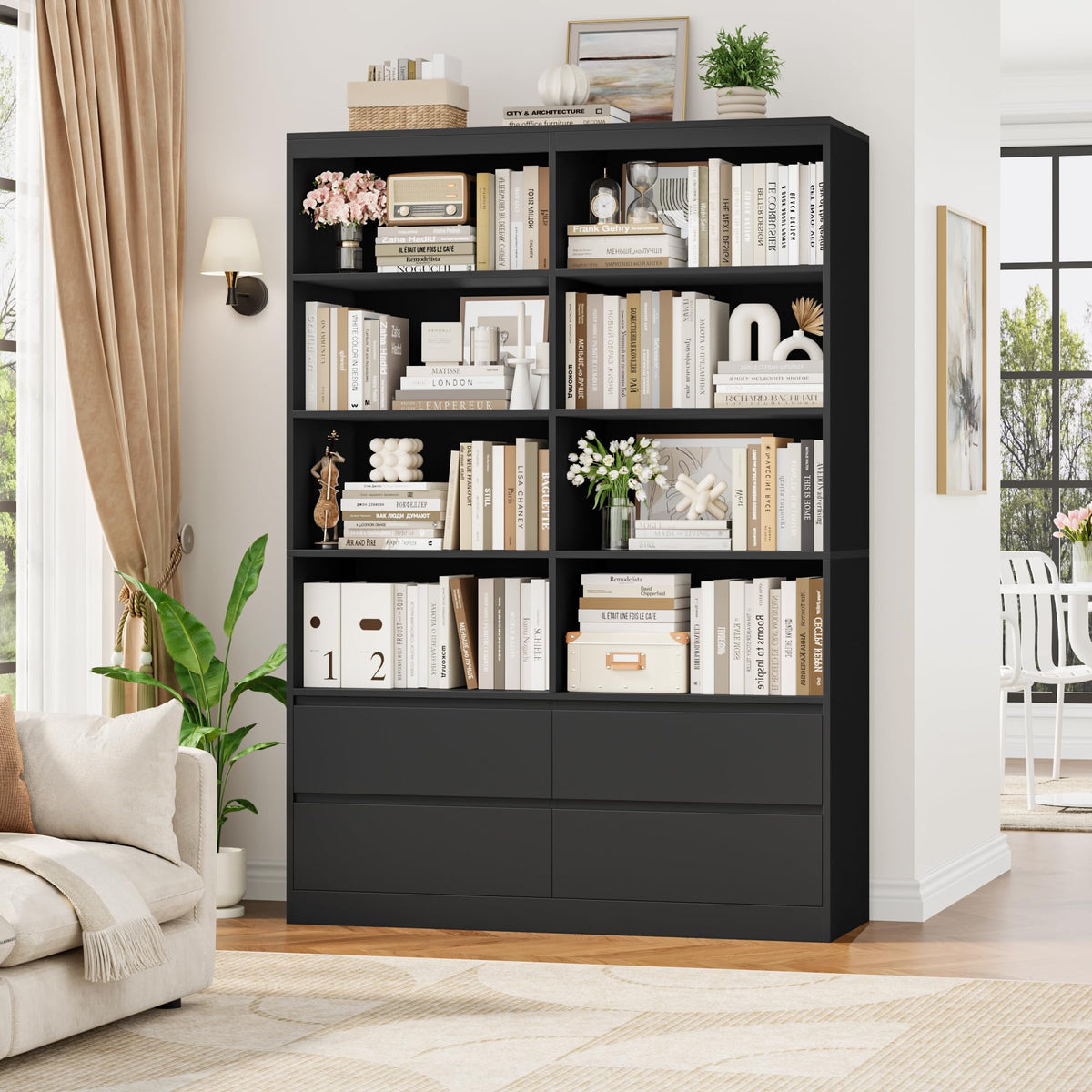 Black 4 Drawer Bookshelf M60164