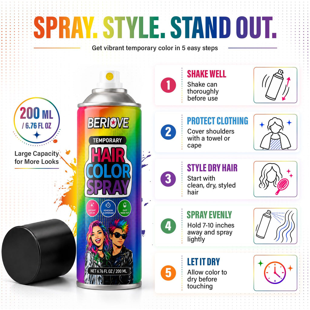Temporary Hair Spray 6.76oz Washable K390