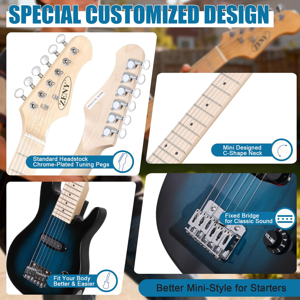30 Inch Blue Electric Guitar Kit with Amplifier U584194