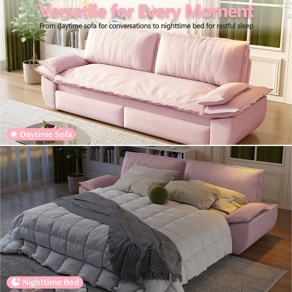 Queen Size Velvet Sleeper Sofa Bed J718