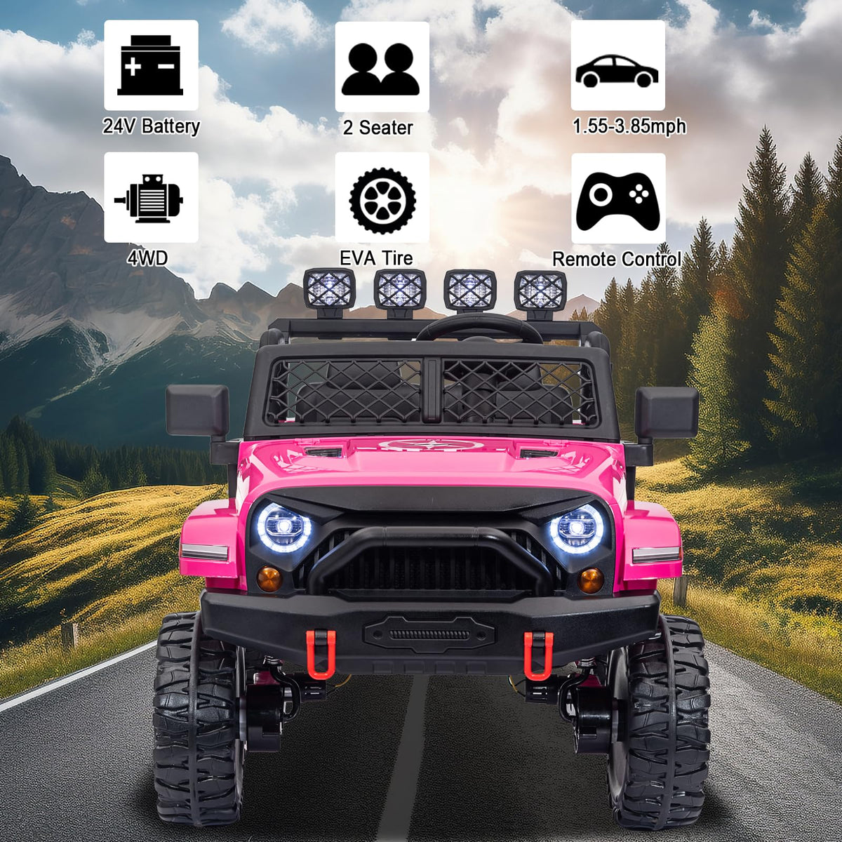 24V 2 Seater 4WD Ride On Truck I62169