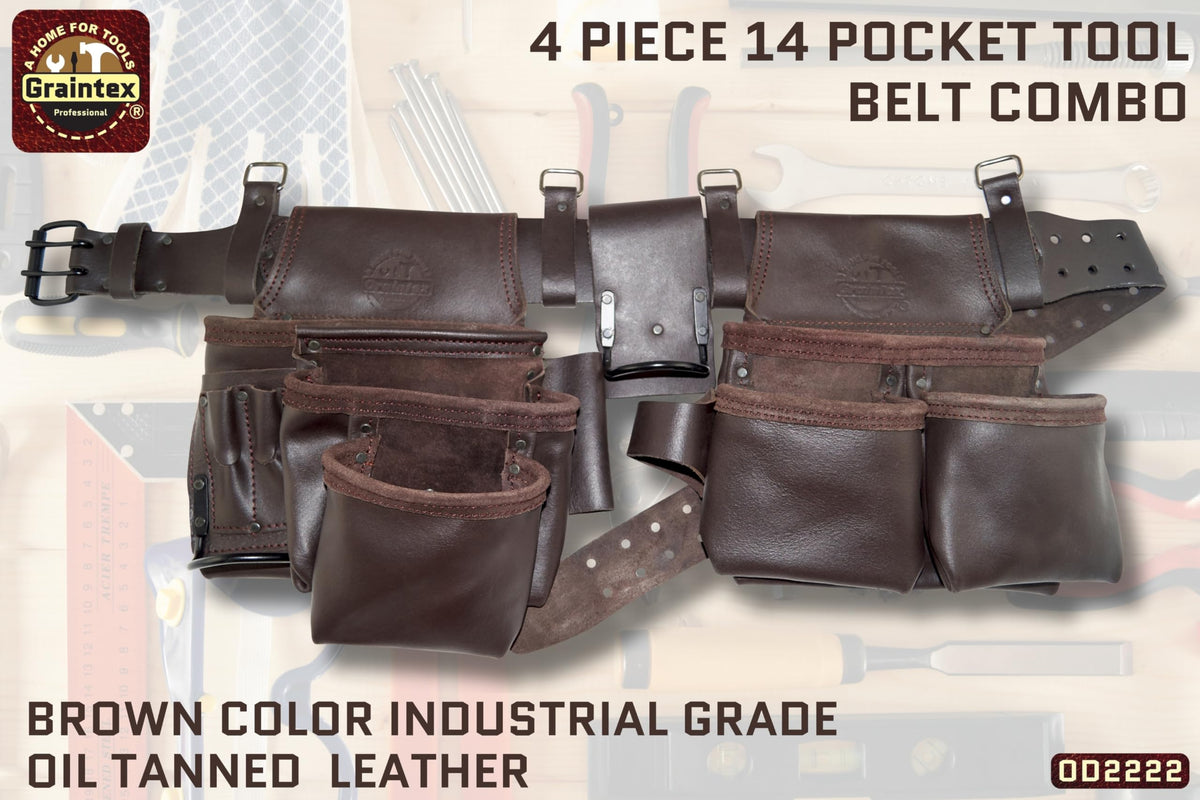 13 Pocket Leather Tool Belt U628384