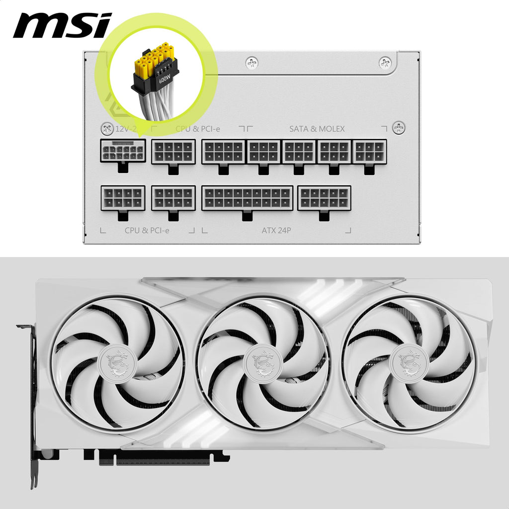 White 1000W Fully Modular 80+ Gold ATX 3.1 Power Supply J65971