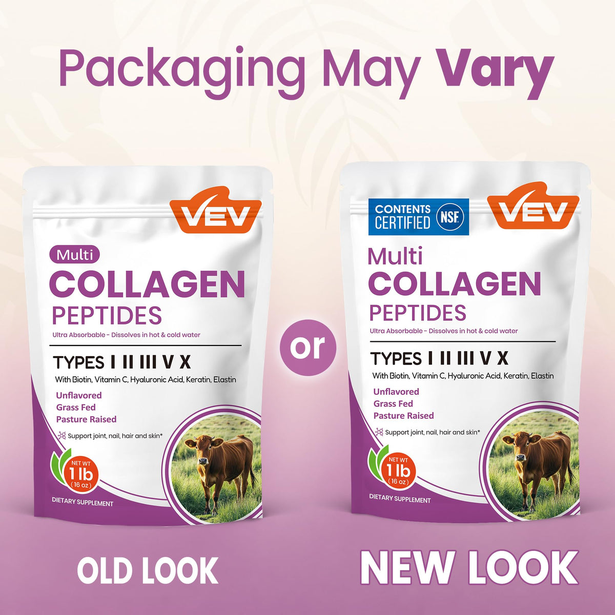 Multi Collagen Peptides Powder Types I II III V X 41 Servings N777335