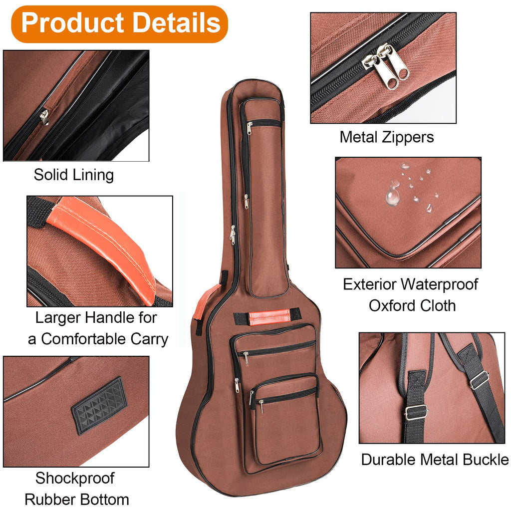 40 41 42 Inches 6 Pockets Waterproof Oxford Cloth Guitar Bag T111476