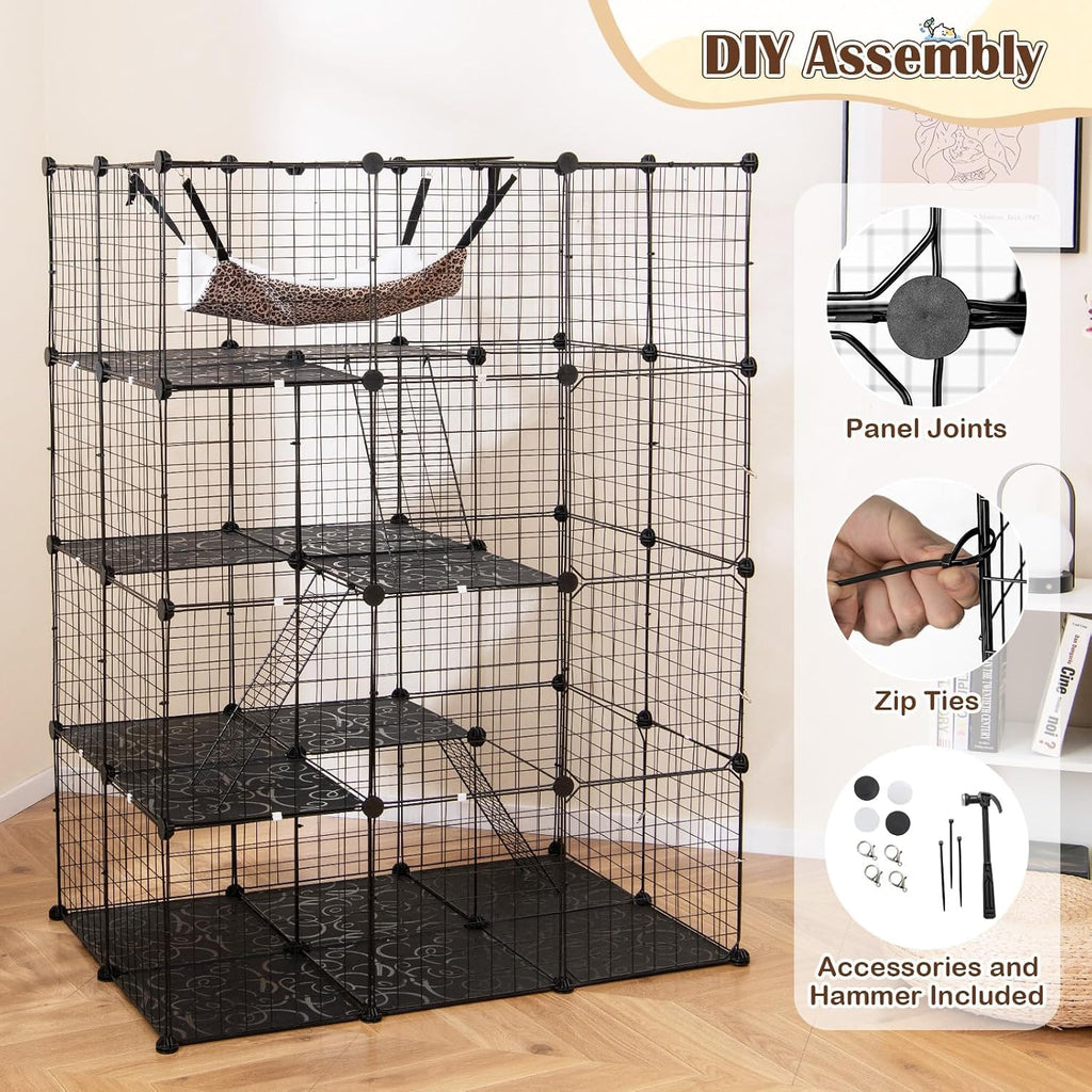 Large 4-Tier Metal Wire Cat Cage I8086