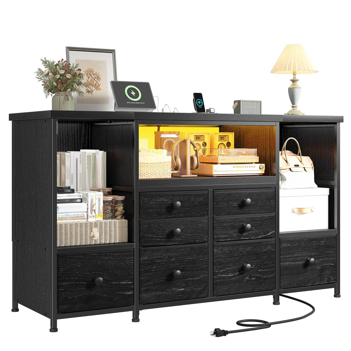 Modern LED Dresser with 8 Drawers B924260